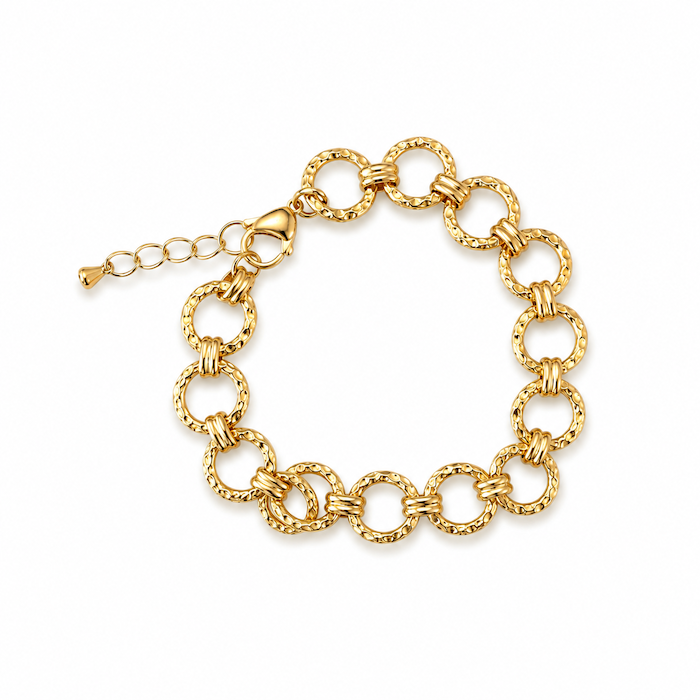 Textured Large Circle Bracelet Bundle (4 Charms)