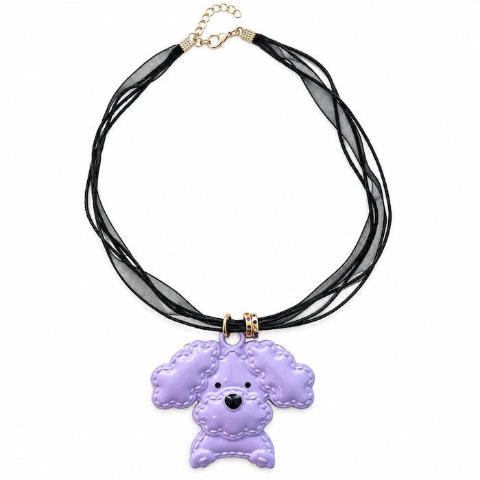 Puppy Necklace Purple + Black (SURPRISE)