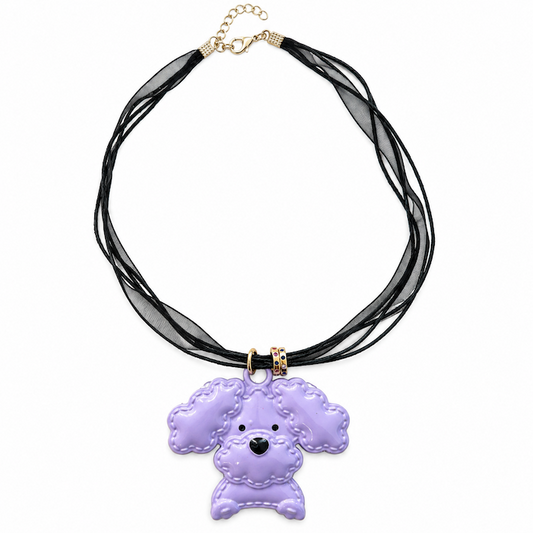 Puppy Necklace Purple + Black (SURPRISE)