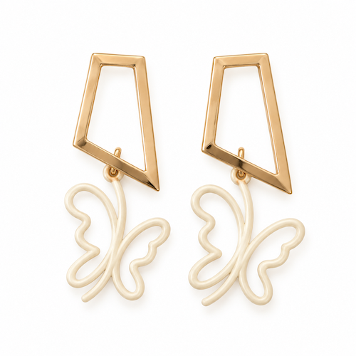 Mod Butterfly Earrings WHITE