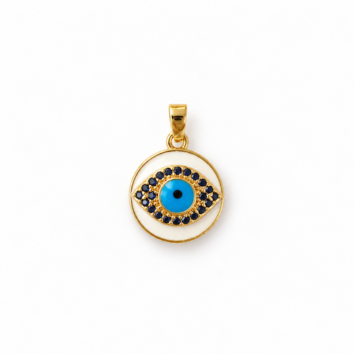 Bright Blue + White Evil Eye Crystal Charm (SURPRISE)