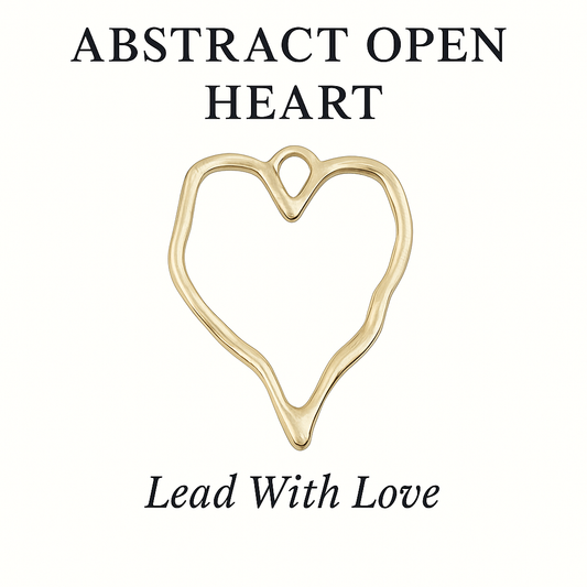 Abstract Open Heart Charm GOLD – Lead With Love