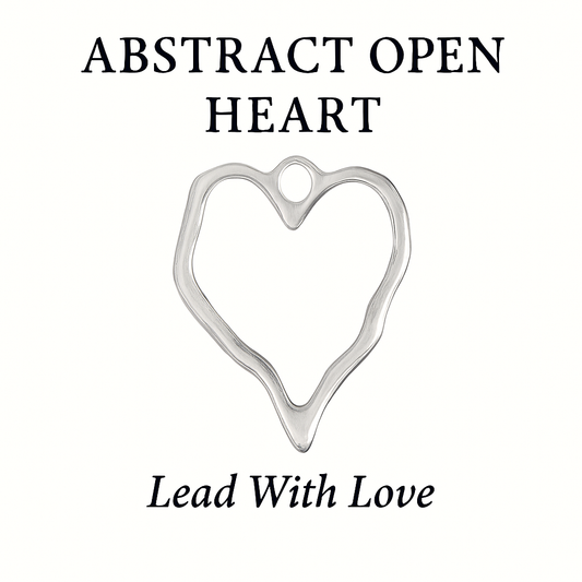 Abstract Open Heart Charm SILVER – Lead With Love