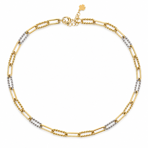 2 Tone Paperclip Twist Necklace Bundle (4 Charms)