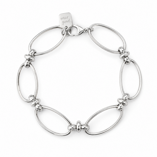 Oval Statement Bracelet - SILVER Bundle (4 Charms)