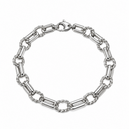 Silver Oval Twist Bracelet Bundle - (Chain + 4 Charms) TT LIVE