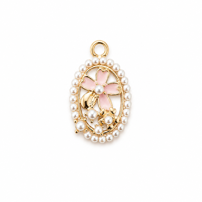 Cherry Blossom Pearl Medallion Charm (SURPRISE) JAPAN