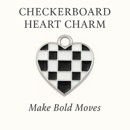Checkerboard Heart Charm - Make Bold Moves