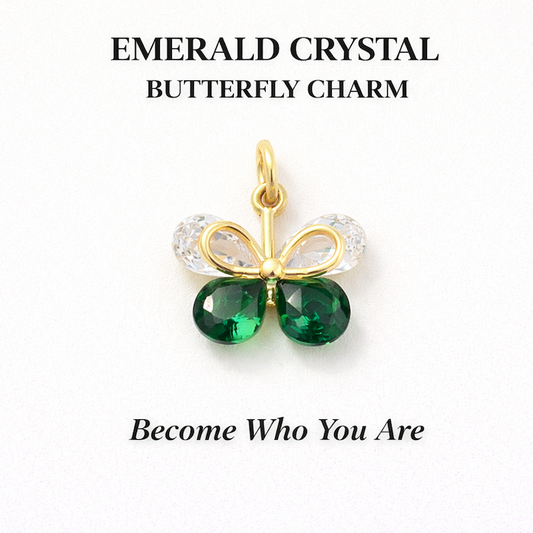 Emerald Crystal Butterfly Charm