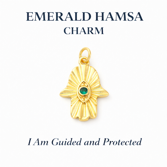 Emerald Hamsa Charm