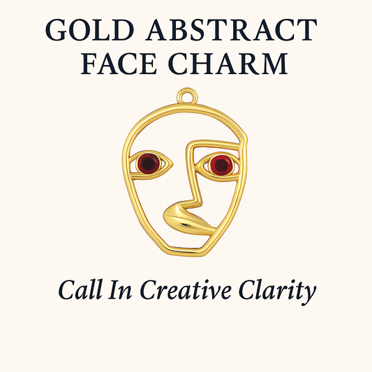 Gold Abstract Face Charm – Call In Creative Clarity