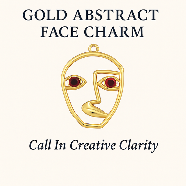 Gold Abstract Face Charm – Call In Creative Clarity – Lovet Planners
