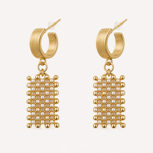 Half Hoops 18K Gold Plated - (2 Charms)