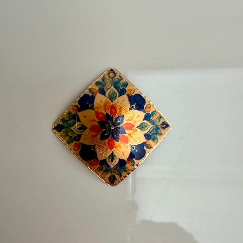 Turkish Floral Kaleidoscope Tile Charm COPPER (SURPRISE)
