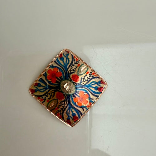 Turkish Floral Tile Charm COPPER (SURPRISE)