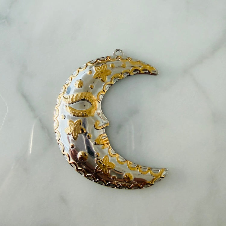 Happy Crescent Moon 2 Tone Charm (SURPRISE)