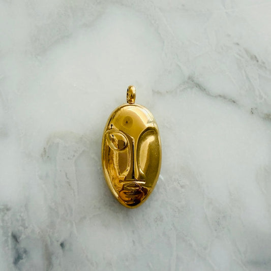 Abstract Gold Face Charm - (SURPRISE)