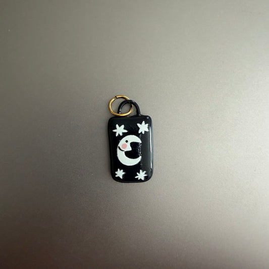 Off Black Illustrated Moon Charm - (SURPRISE)