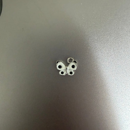 Japan White + SILVER Spotted Butterfly Charm (SURPRISE)