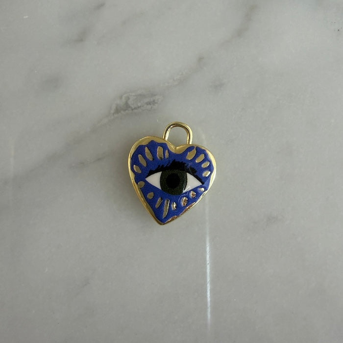 Blue White Evil Eye Heart Charm (SURPRISE)