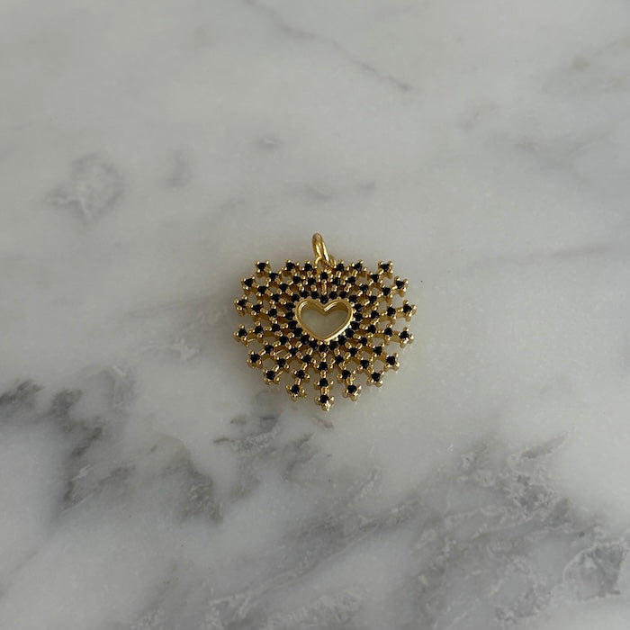 Black Crystal Heart Charm (SURPRISE)
