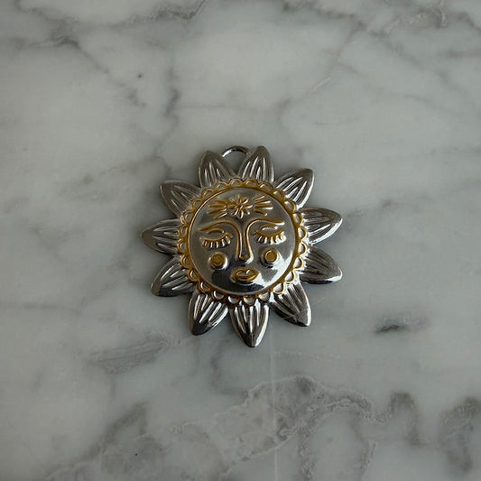 Radiant Sun Face 2 Tone Charm (SURPRISE)
