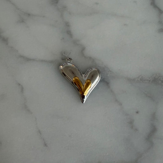 Abstract Side Heart 2 Tone Charm (SURPRISE)