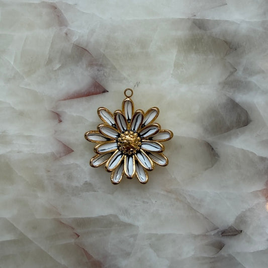 Black + White Double Flower Charm (SURPRISE)