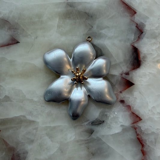 Silver + Gold Large Flower Charm (SURPRISE)