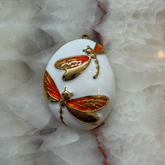 Dragonflies White Medallion Charm (SURPRISE)