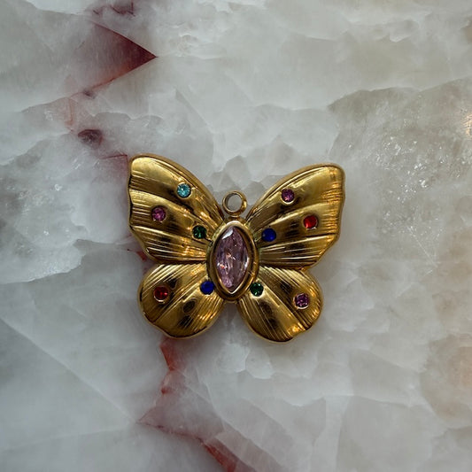 Gold Butterfly Pink Charm (SURPRISE)
