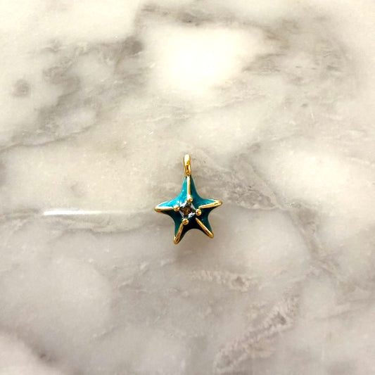 Tiny Teal Starfish Charm (SURPRISE)