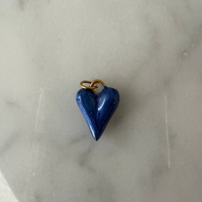 Puffy Painted Blue Heart Charm (SURPRISE)