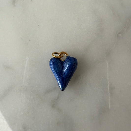 Puffy Painted Blue Heart Charm (SURPRISE)
