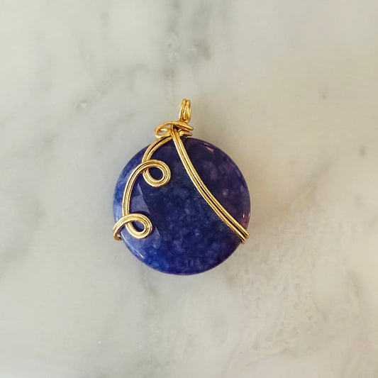 Turkish Treasure Purple Gold Tone Wire Pendant (SURPRISE)