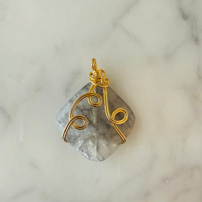 Turkish Treasure Grey Gold Tone Wire Pendant (SURPRISE)