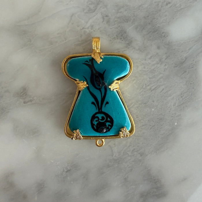 Solo Flower Blue Backdrop Ottoman Miniatures Turkish Pendant (SURPRISE)