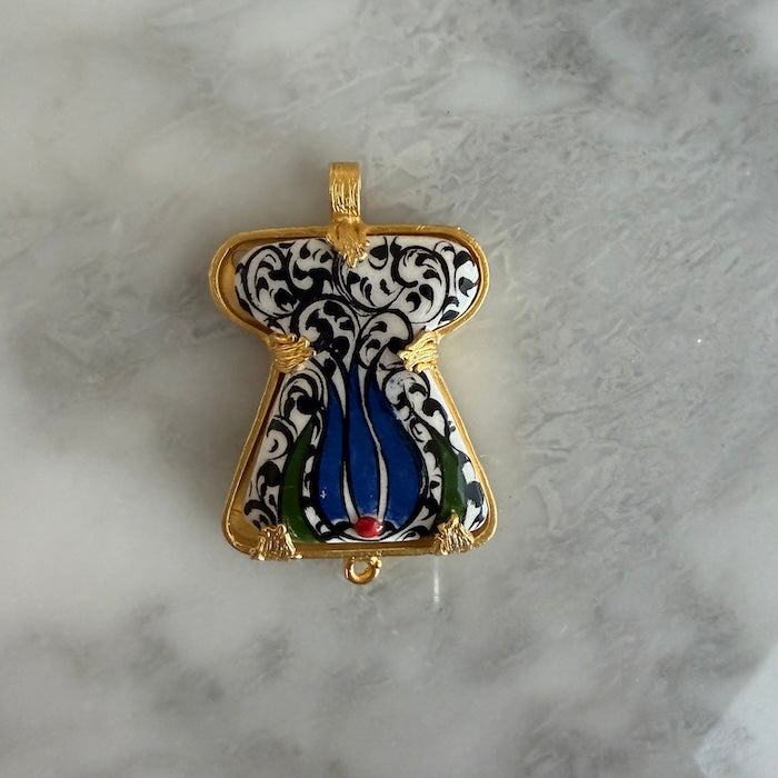 Turkish Blue Black Deco Floral Ottoman Miniatures Turkish Pendant (SURPRISE)