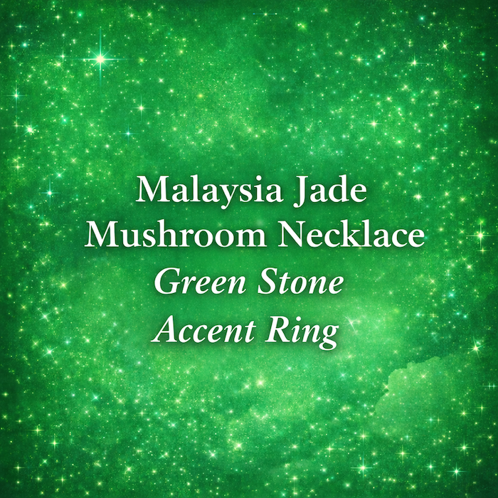 Malaysia Jade Mushroom Necklace-Accent Ring (Soft Luck)