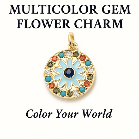 Multicolor Gem Flower Charm – Color Your World
