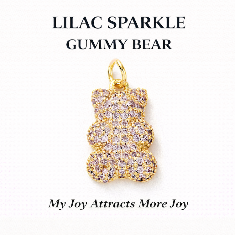 Lilac Sparkle Gummy Bear Charm