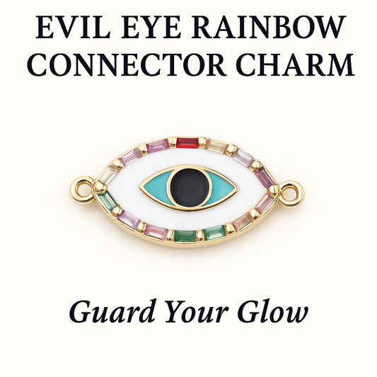 Rainbow Evil Eye Connector Charm – Guard Your Glow