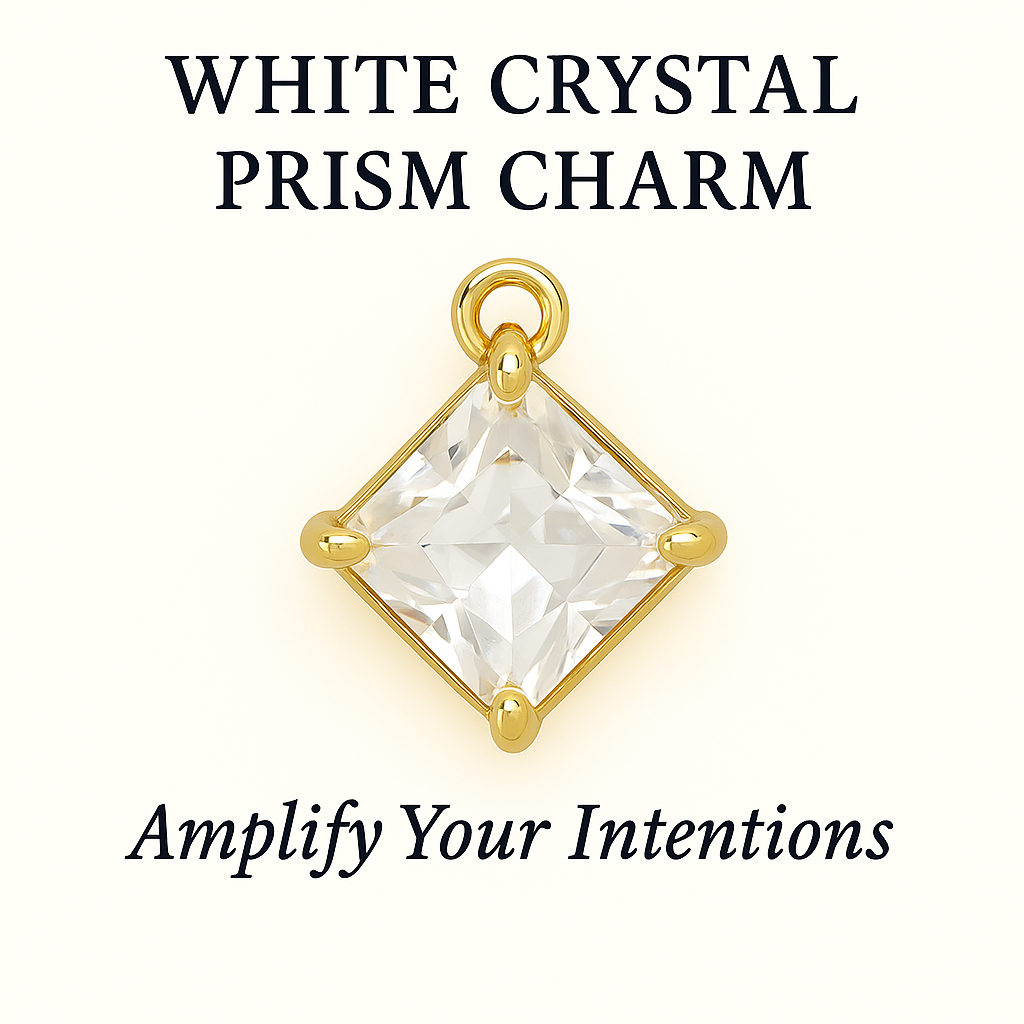 White Crystal Prism Charm – Amplify Your Intentions