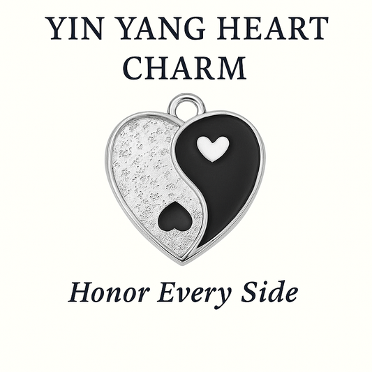 Yin Yang Heart Charm SILVER – Honor Every Side