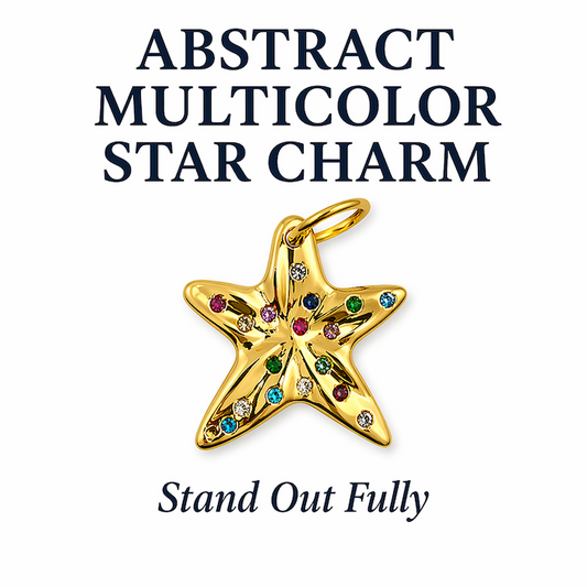 Abstract MultiColor Star Charm
