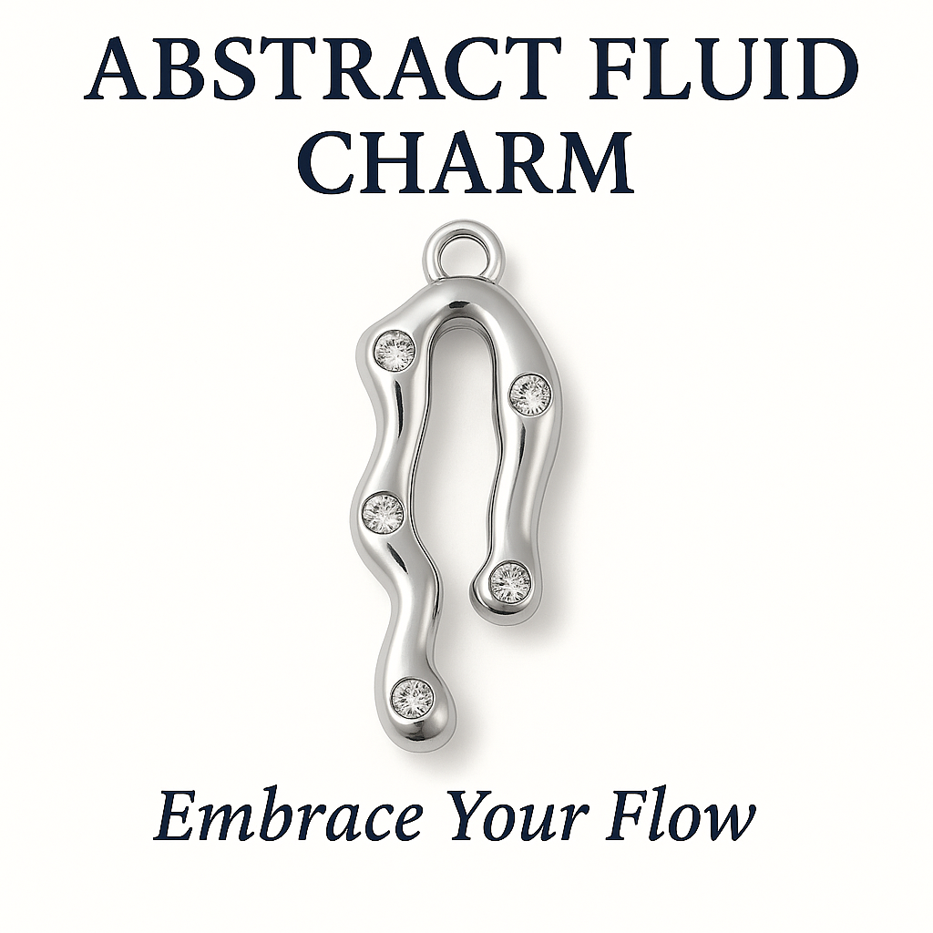Abstract Fluid Charm SILVER - Embrace Your Flow