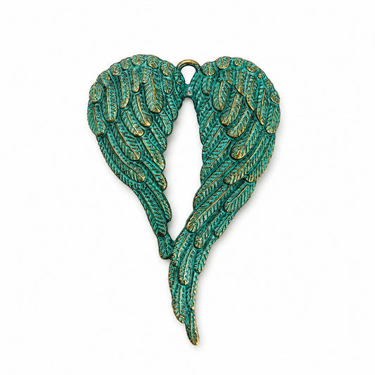 Large Angel Wings Charm - Antiqued Finish (SURPRISE)