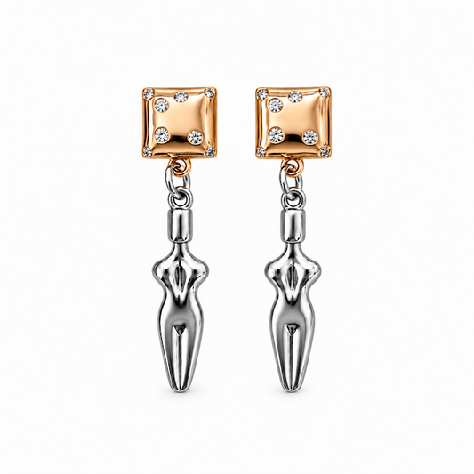 Artsy Body Earrings Rose + Silver (CORE COLLECTION)