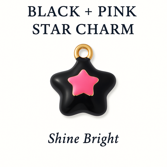 Black + Pink Star Charm – Shine Bright