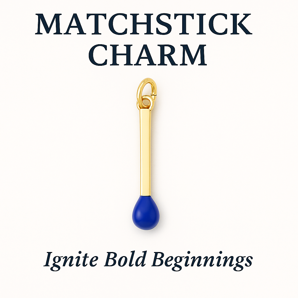 Blue Matchstick Charm - Ignite Bold Beginnings